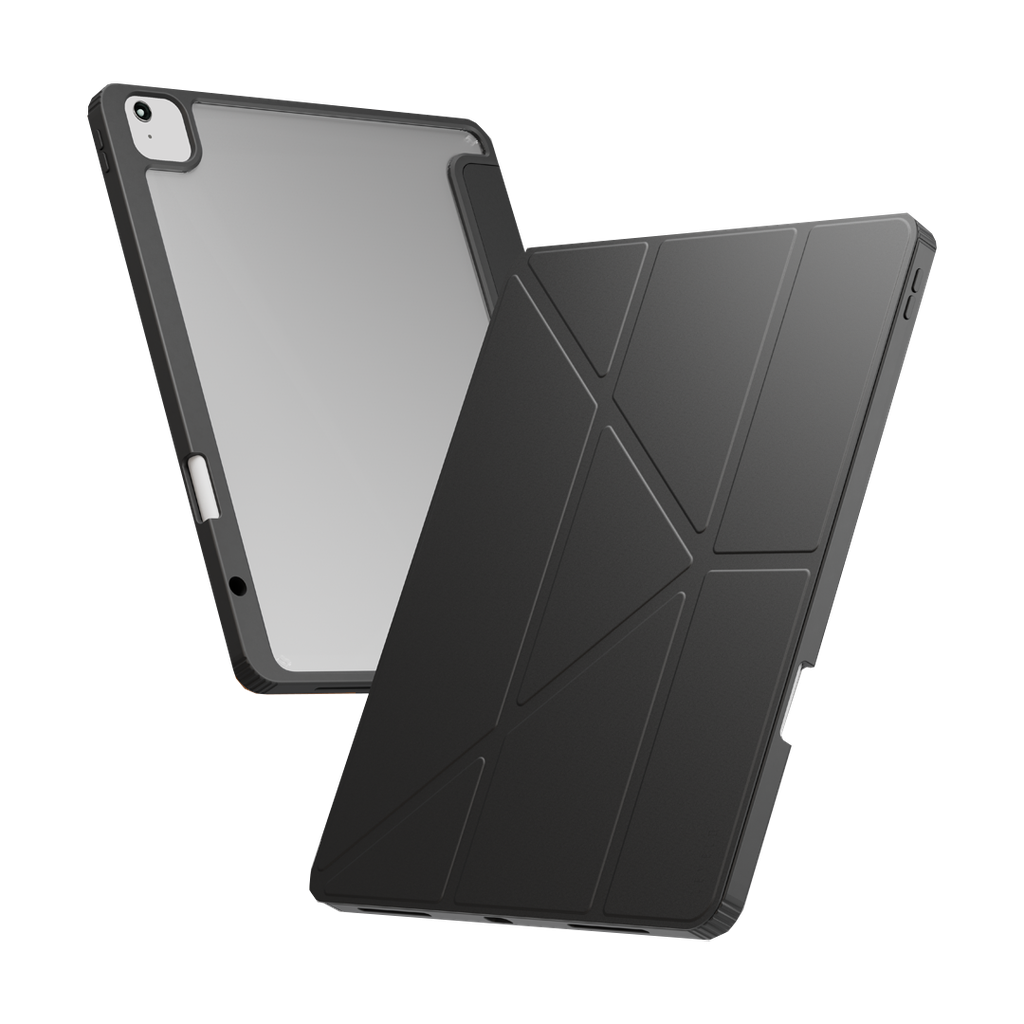 Levelo Conver Clear Back Hybrid iPad Air 11" 2024 Case - Black {LVLCONHA1124BK}